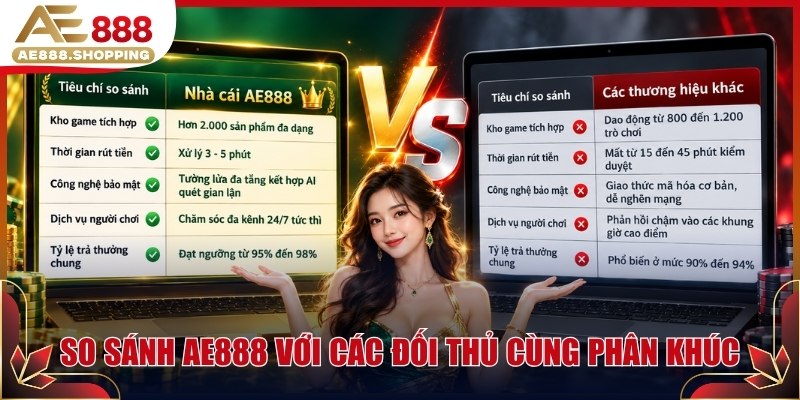 So sánh AE888 với các đối thủ cùng phân khúc